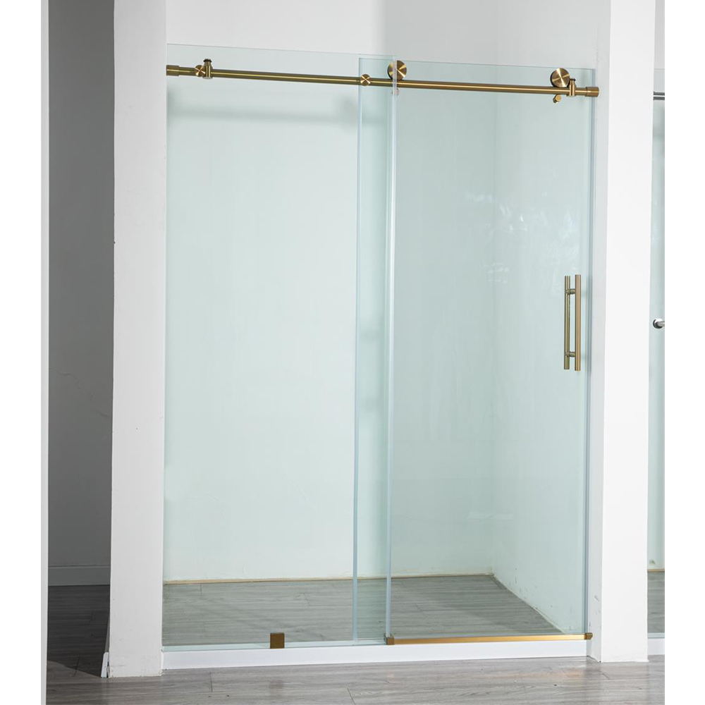 Soft Close Frameless Double Sliding Shower Doors AS8855D Apis Glass